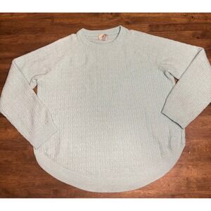 St. John's Bay Pullover Sweater Textured Knit Relaxed Fit‎ Light Blue PXL
